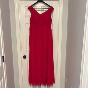 JJs House Red Sleeveless V-Neck Maxi Gown